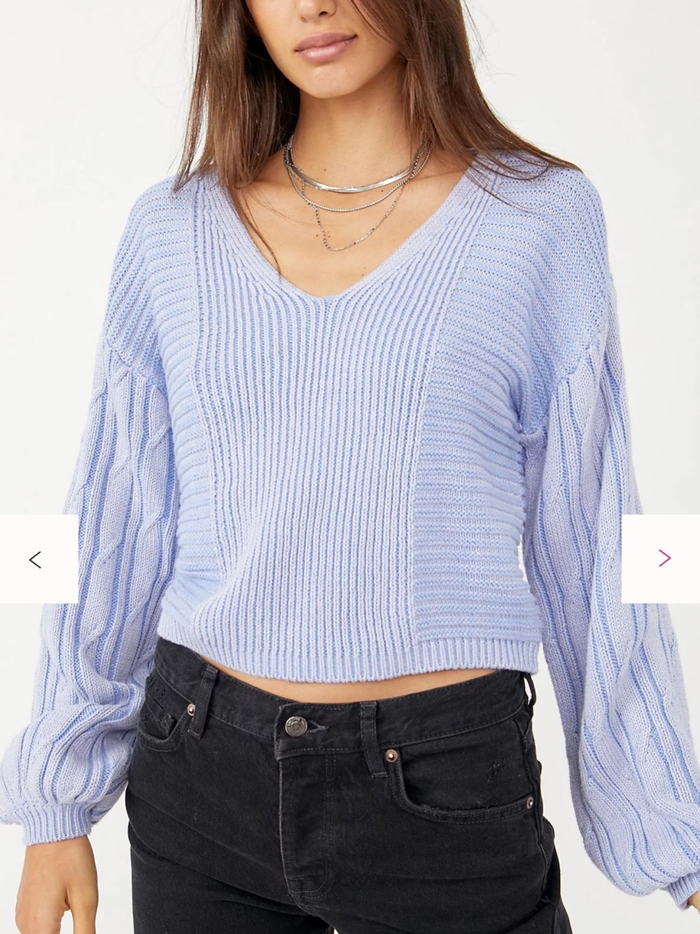 Free People When It Rains V Neck Sweater size XS